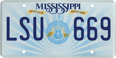 MS license plate LSU669