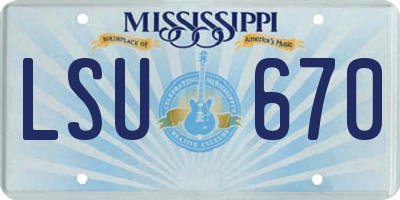 MS license plate LSU670