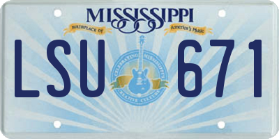 MS license plate LSU671