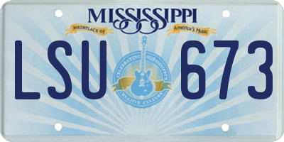 MS license plate LSU673