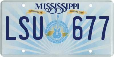 MS license plate LSU677