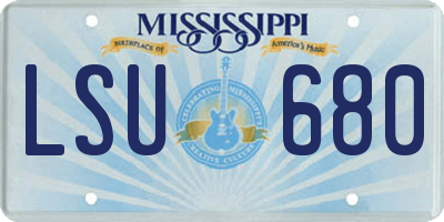 MS license plate LSU680