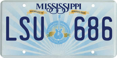 MS license plate LSU686