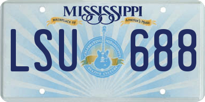 MS license plate LSU688