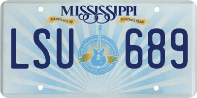 MS license plate LSU689