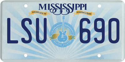 MS license plate LSU690