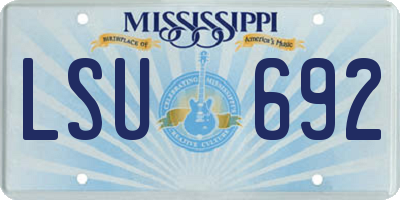 MS license plate LSU692