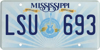 MS license plate LSU693