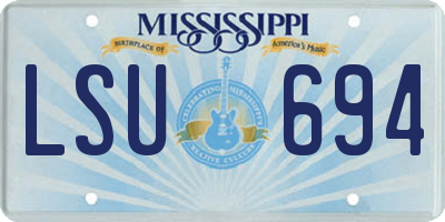 MS license plate LSU694