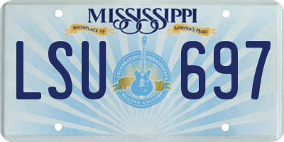 MS license plate LSU697