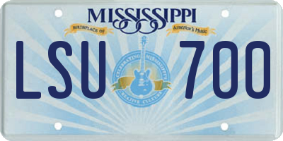 MS license plate LSU700