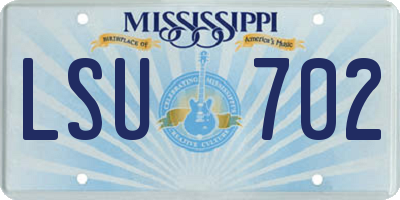MS license plate LSU702