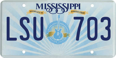 MS license plate LSU703