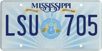 MS license plate LSU705