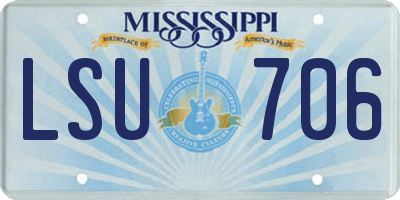 MS license plate LSU706