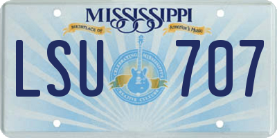MS license plate LSU707
