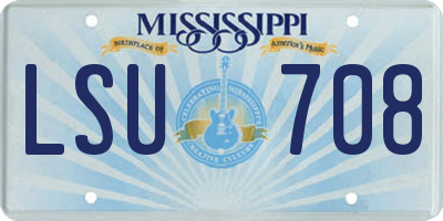 MS license plate LSU708