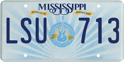 MS license plate LSU713