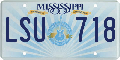 MS license plate LSU718