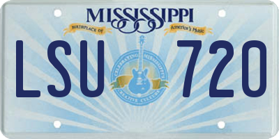 MS license plate LSU720