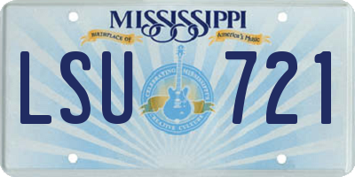 MS license plate LSU721