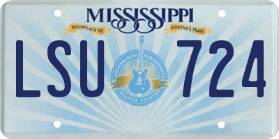 MS license plate LSU724