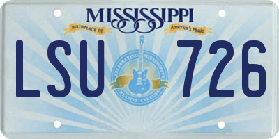 MS license plate LSU726