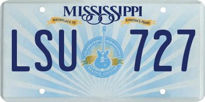 MS license plate LSU727