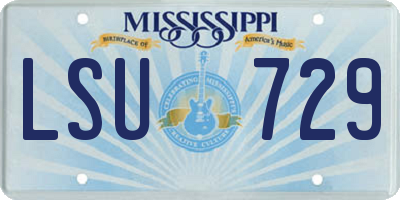 MS license plate LSU729
