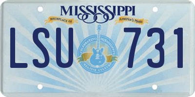 MS license plate LSU731