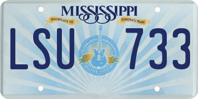 MS license plate LSU733