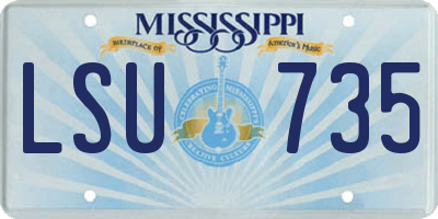 MS license plate LSU735