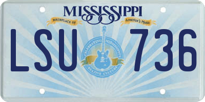 MS license plate LSU736