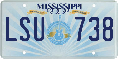 MS license plate LSU738