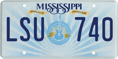 MS license plate LSU740