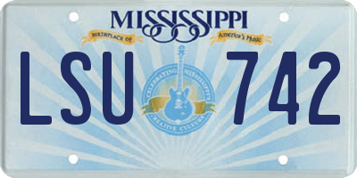 MS license plate LSU742