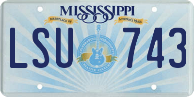 MS license plate LSU743