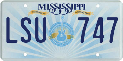 MS license plate LSU747