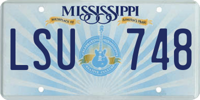 MS license plate LSU748