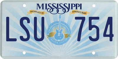 MS license plate LSU754