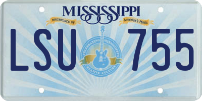 MS license plate LSU755