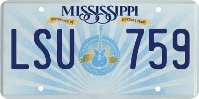 MS license plate LSU759