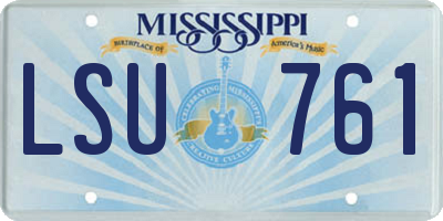 MS license plate LSU761