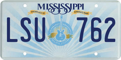 MS license plate LSU762