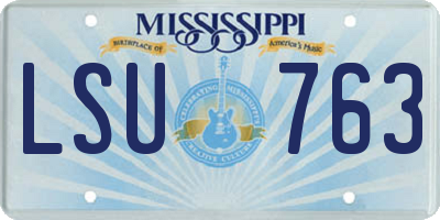 MS license plate LSU763
