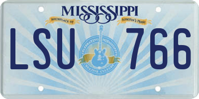MS license plate LSU766