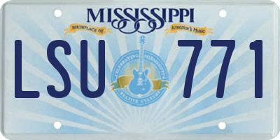 MS license plate LSU771