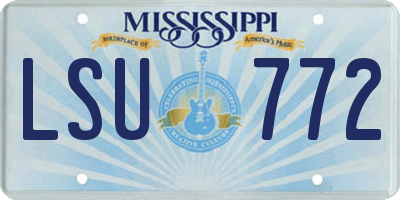 MS license plate LSU772