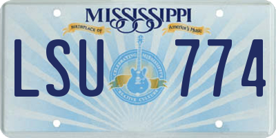 MS license plate LSU774