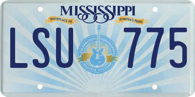 MS license plate LSU775